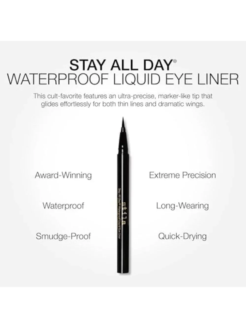 Waterproof Liquid Eyeliner with Micro Tip - Long-Lasting, Smudge-Proof, Perfect